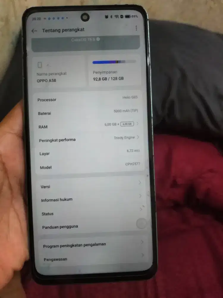 Dijual cepat oppo A58 6/128