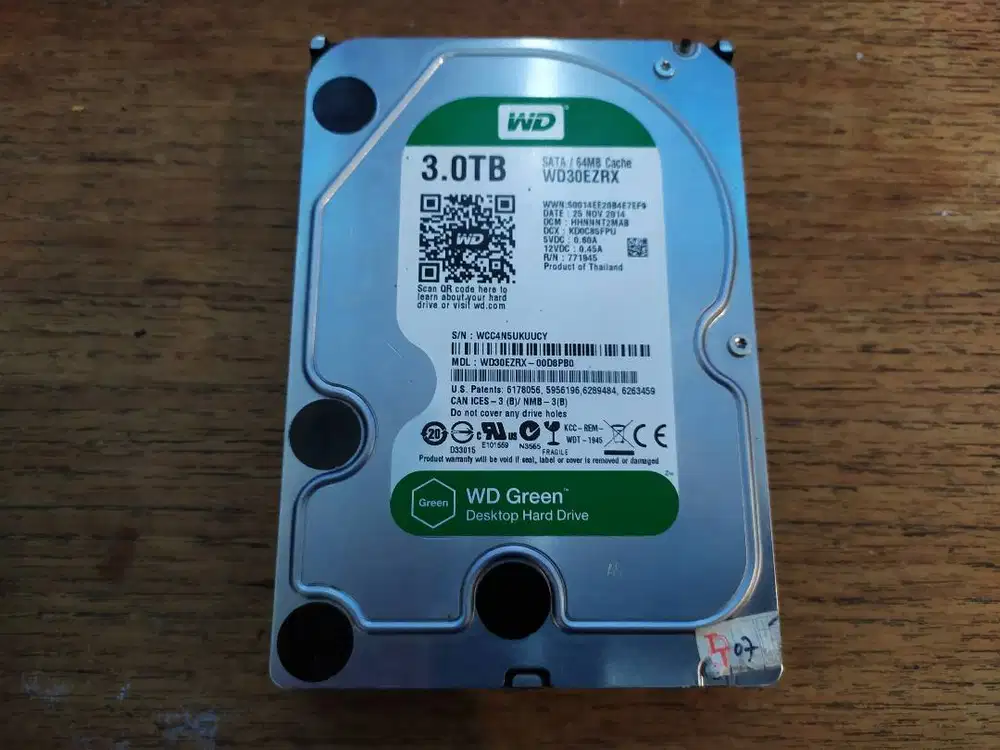 HDD 3TB Harddisk Hard Disk Rusak Minus Error WD Green Sata apa adanya