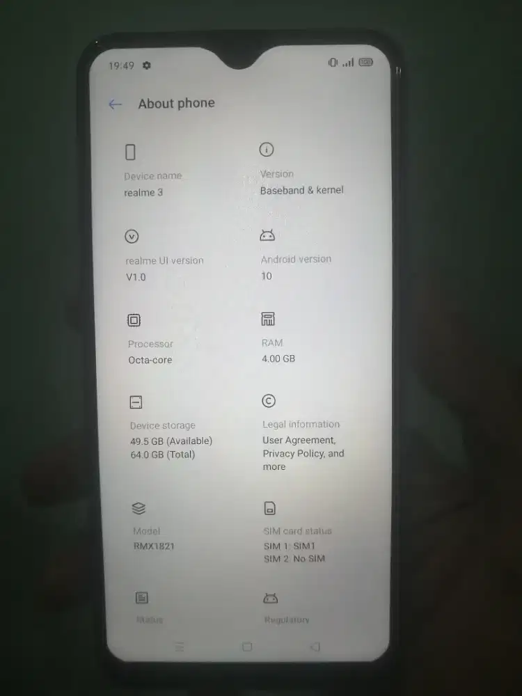 Realme 3 4/64 batangan murah
