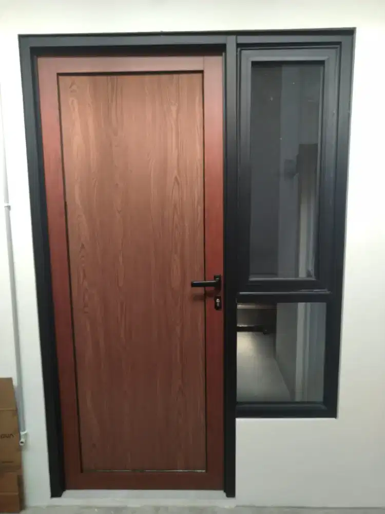 Pintu Aluminium ACP Serat Kayu Jendela Kaca Jogja