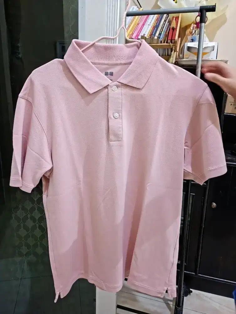 Polo Shirt Pink Uniqlo Original Size L for Men
