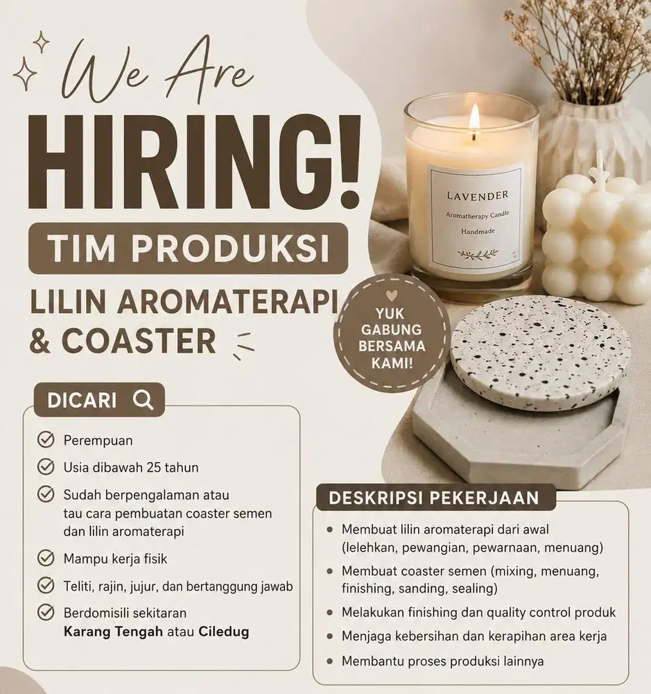 Produksi lilin aroma dan coaster