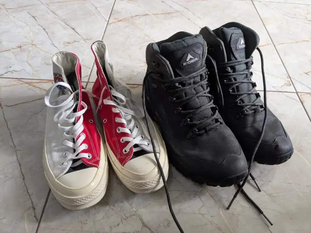 Sepatu Eiger Plum 2.0 dan Converse 3 Way Colour