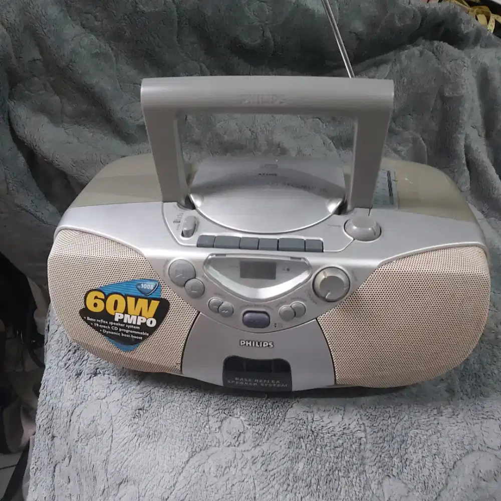 Radio CD Tape Philips AZ1008,CD,Tape,Radio Smua Fungsi Normal.