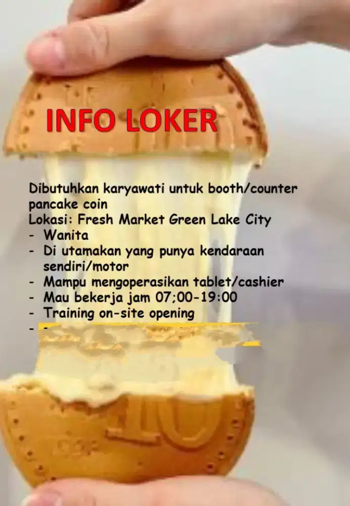 Loker untuk booth coin pancake