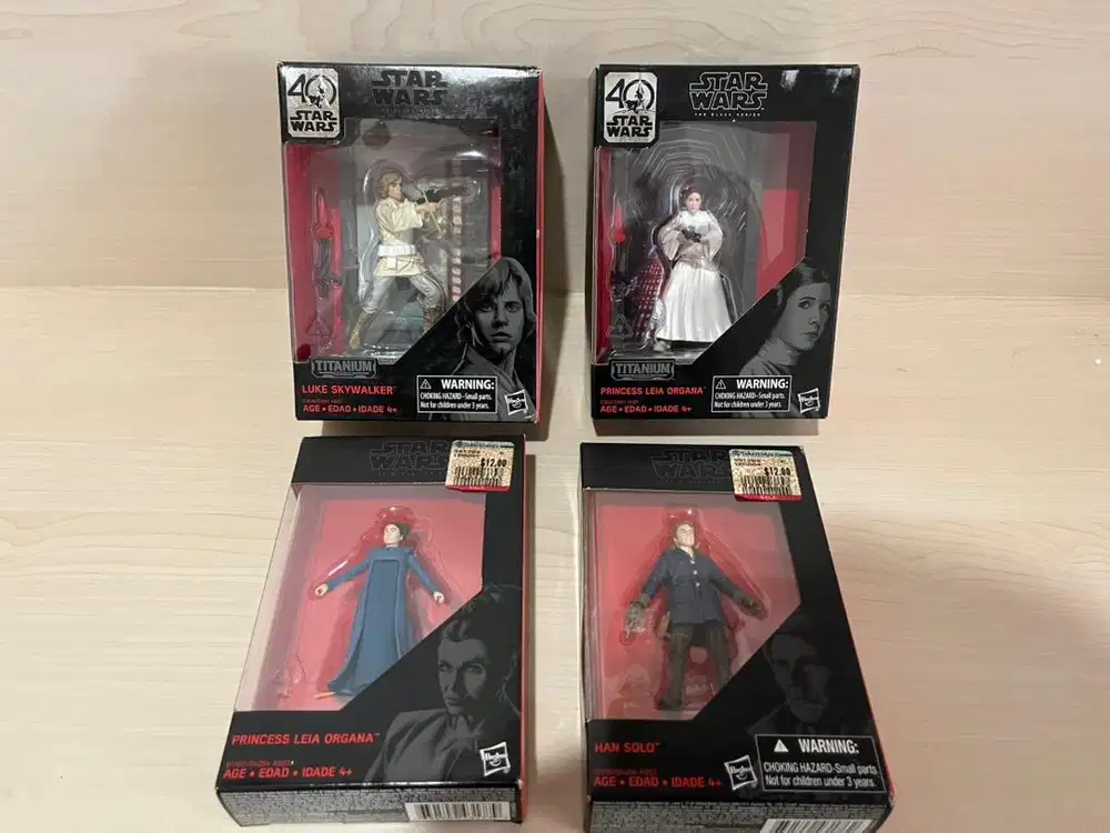 Star Wars The Black Series luke skywalker, Princess Leia, Han Solo