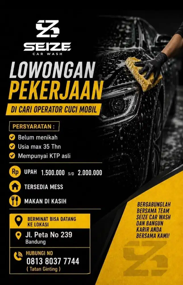 Operator cuci mobil