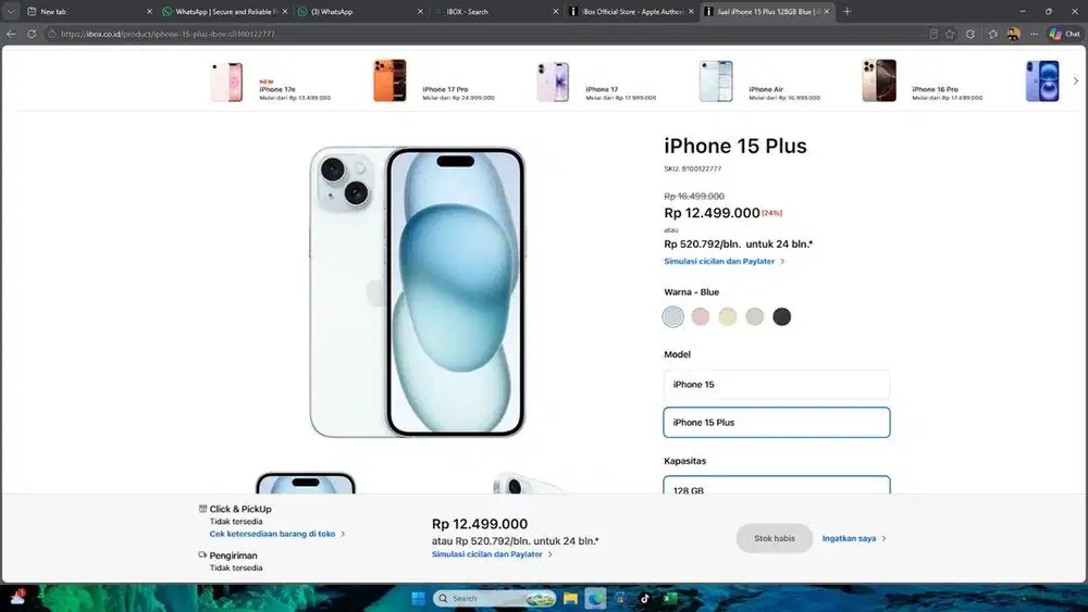 Iphone 15 plus putih ibox