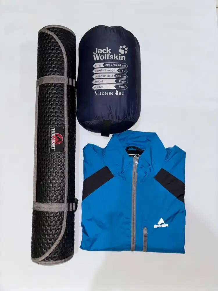 Dijual Jaket Eiger + Sleeping Bag + Matras Second Murah