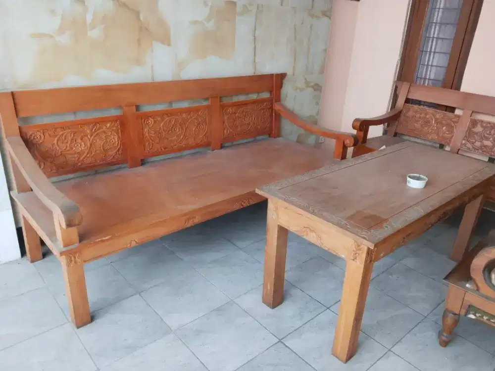 Meja Kursi Tamu Kayu Jati sz Besar