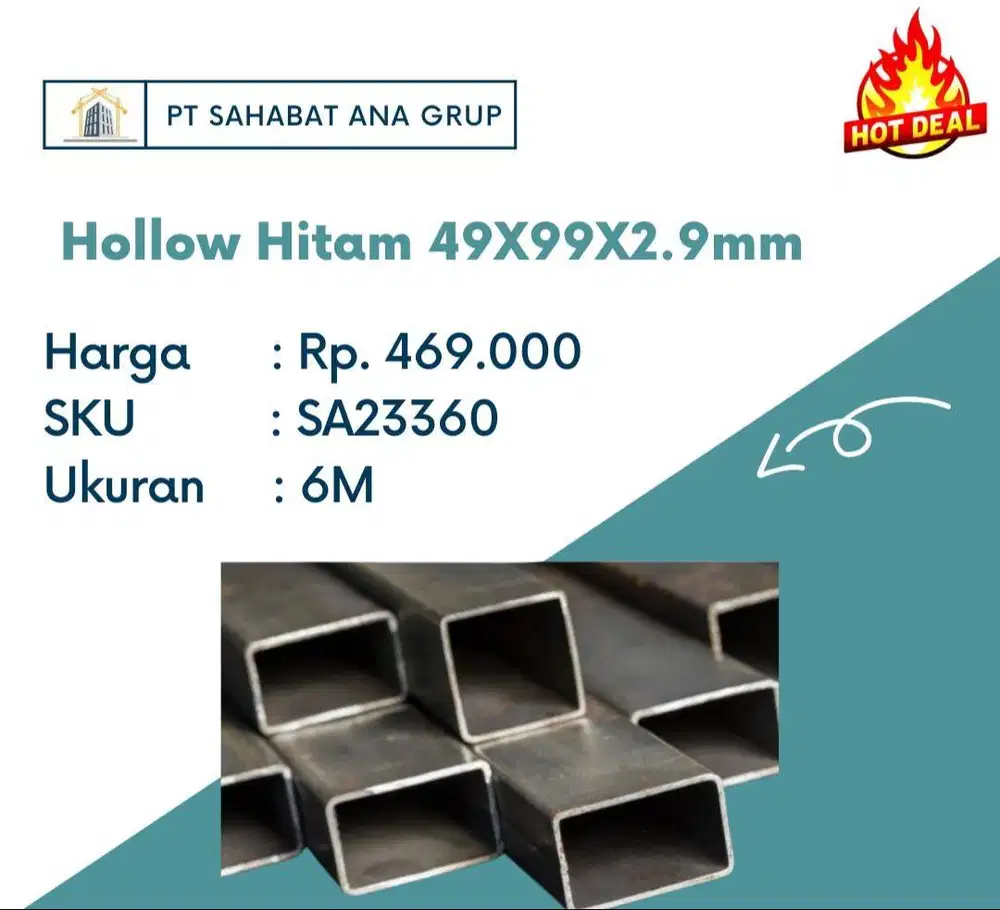 Hollow Hitam 49X99X2.9mm