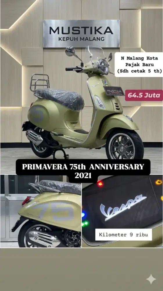 EDISI 75TH ANIV‼️ VESPA PRIMAVERA 150 ABS TH 2021. RONY MUSTIKA