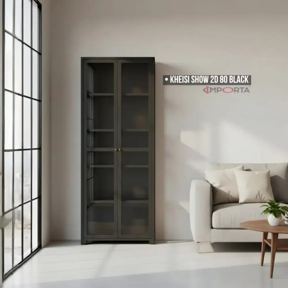 Rak / Kabinet Besi Importa Keishi Show 2D 80 Black