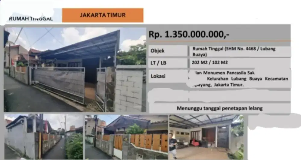 Dijual Rumah Jalan Monumen Cipayung