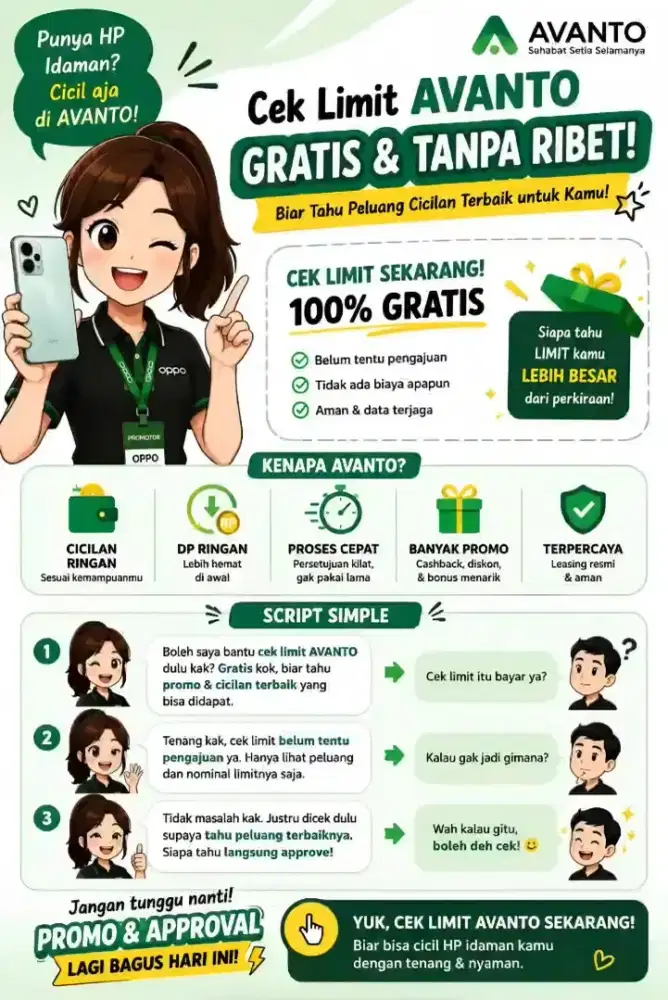 Promo kredit Oppo Tanpa Dp