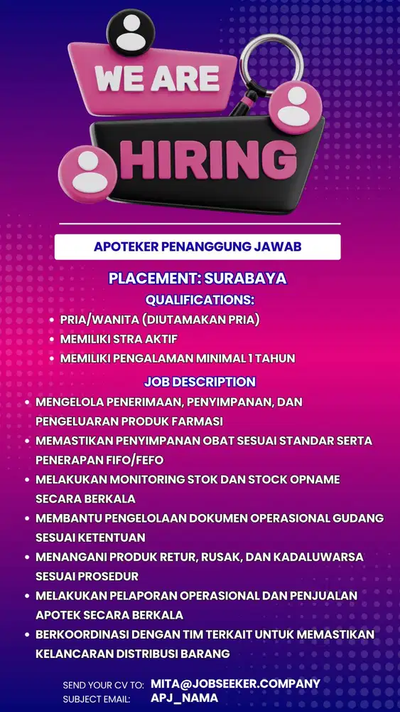 Apoteker Penanggung Jawab (Surabaya)