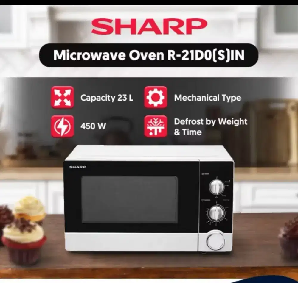 (Preloved) Microwave Sharp R-21D0(S)-IN 23Liter Low watt