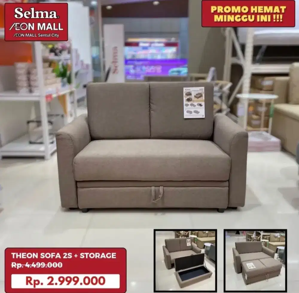 Sofa 2 seater dengan Storage