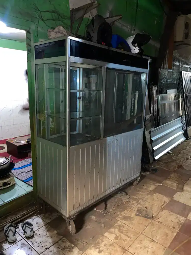 Jual gerobak etalase second dan perlengkapan pendukung