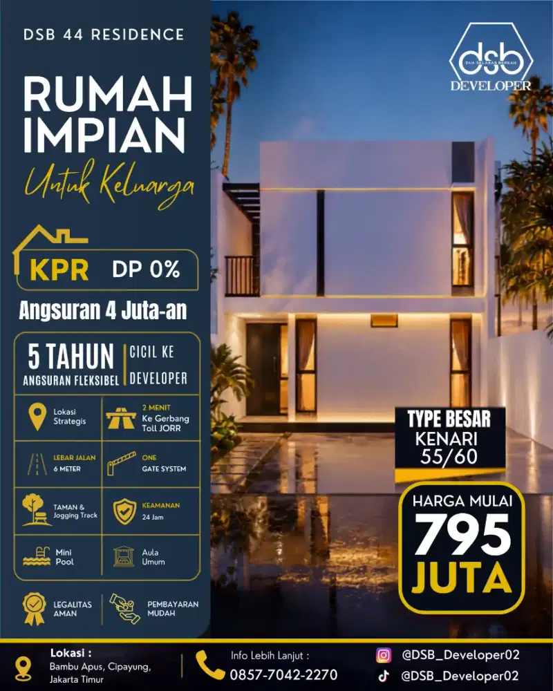 Rumah Modern Minimalis 2 Lantai - 2 Menit ke Tol Jorr