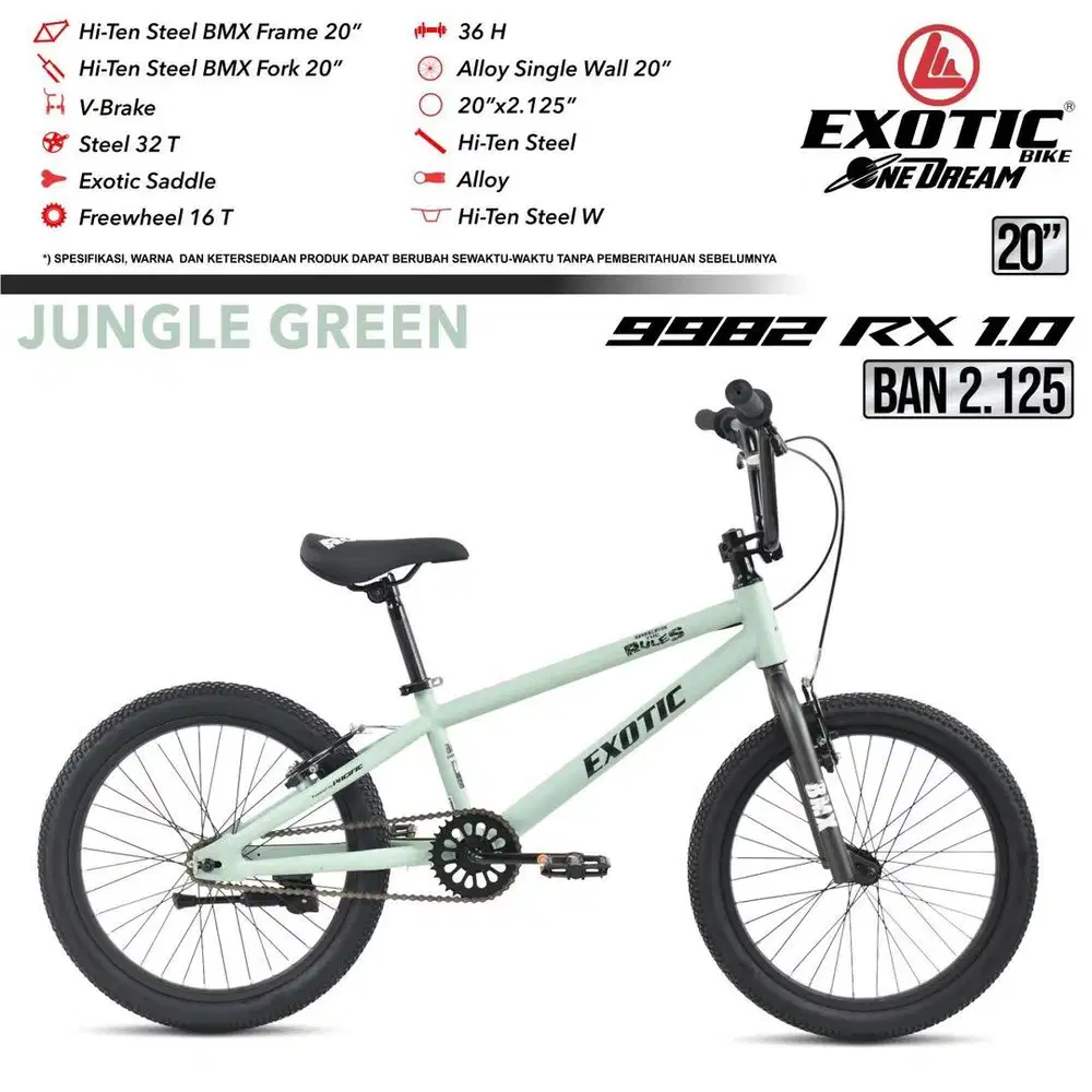 Sepeda bmx ukuran 20 RX 1.0