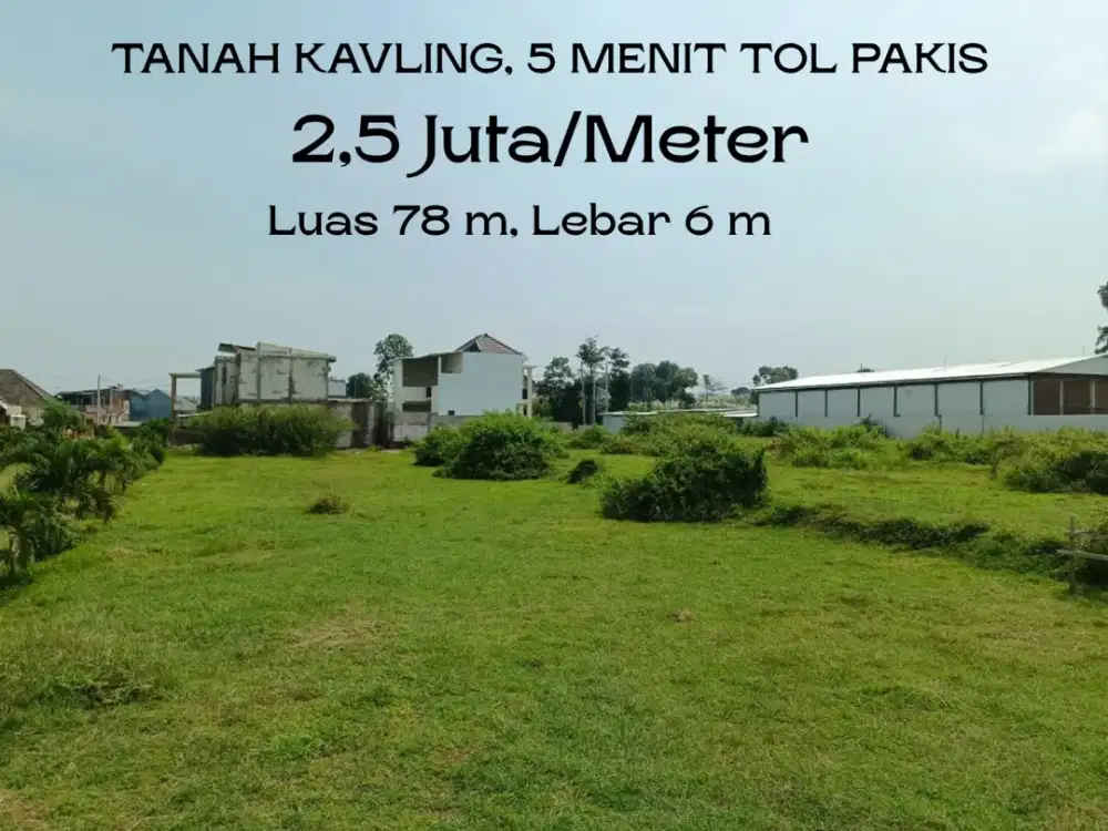 SHM 3 Menit Bandara Pakis Malang Tanah Malang Untuk Bangun Rumah