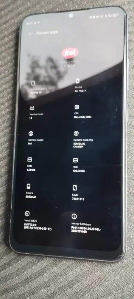 jual hp android ITEL P55 5G RAM 6GB