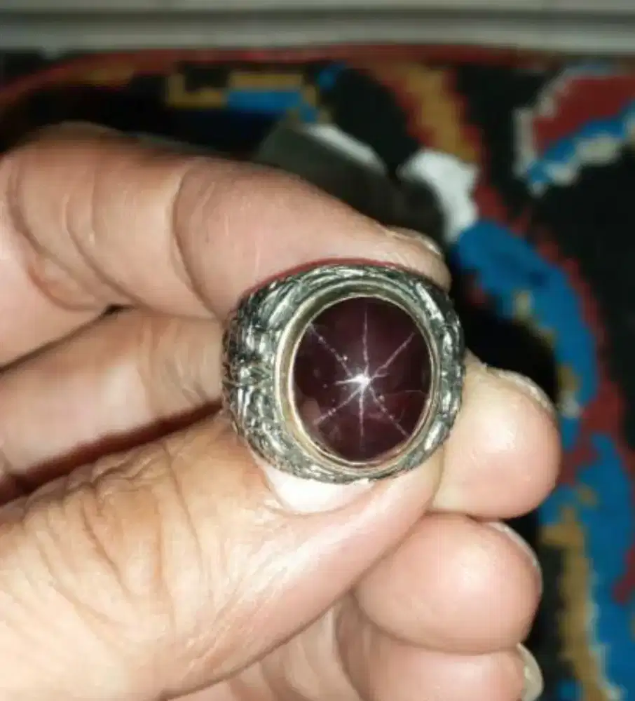 Cincin permata star garnet burma
