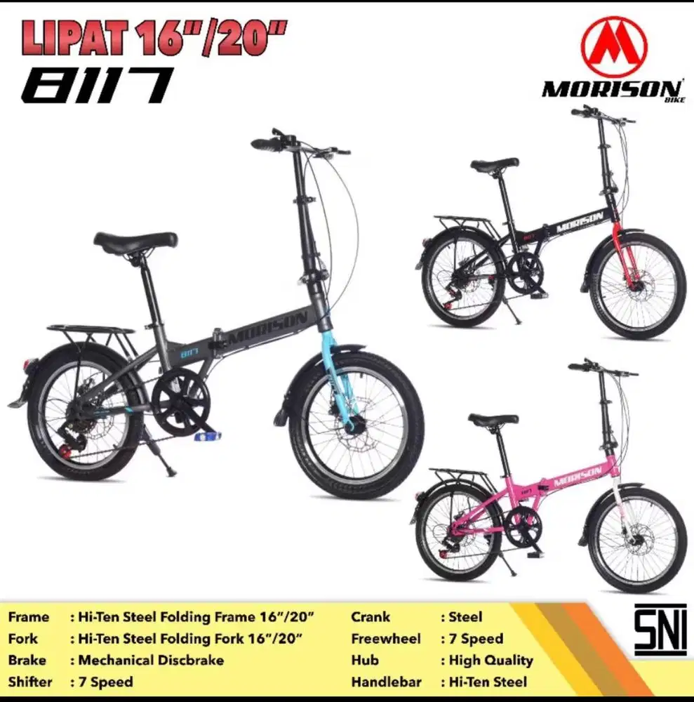 Sepeda lipat morison, 7 speed