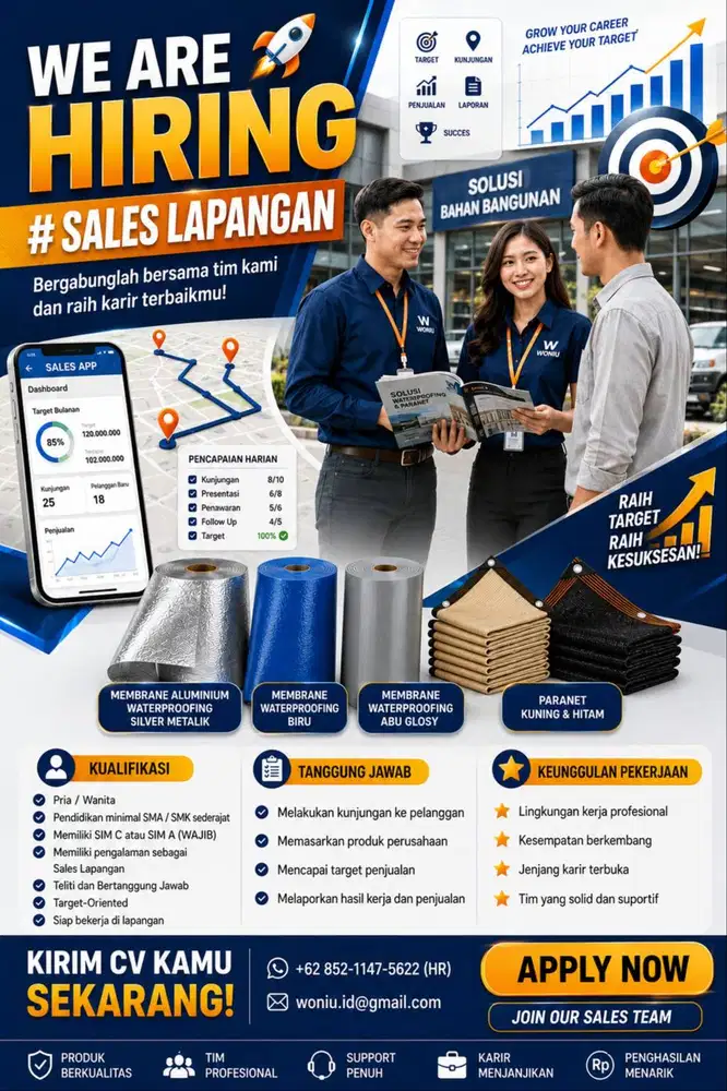 DIBUTUHKAN SEGERA SALES MARKETING PRODUCT SESUAI FOTO IKLAN