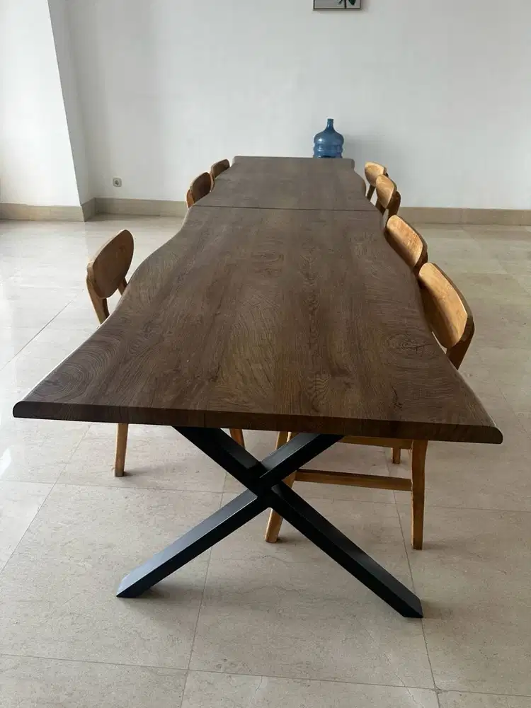 Meja Makan Kayu dengan 3 Kursi
