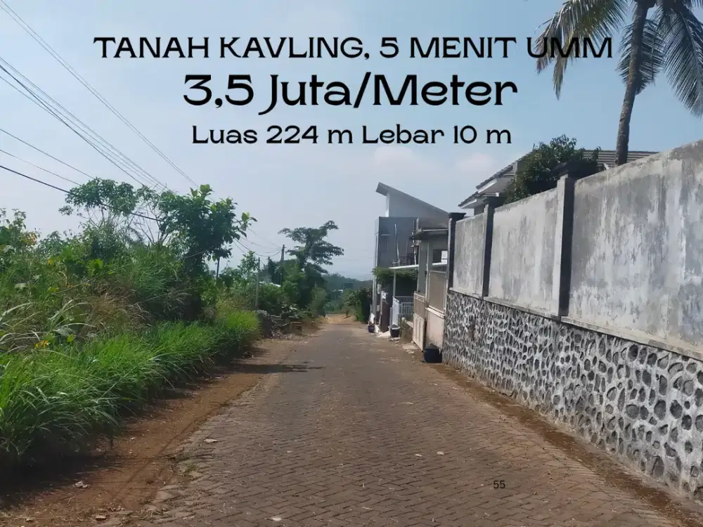 Tanah Malang Cocok Dibangun Rukost Lebar Jalan 6 Meter SHM