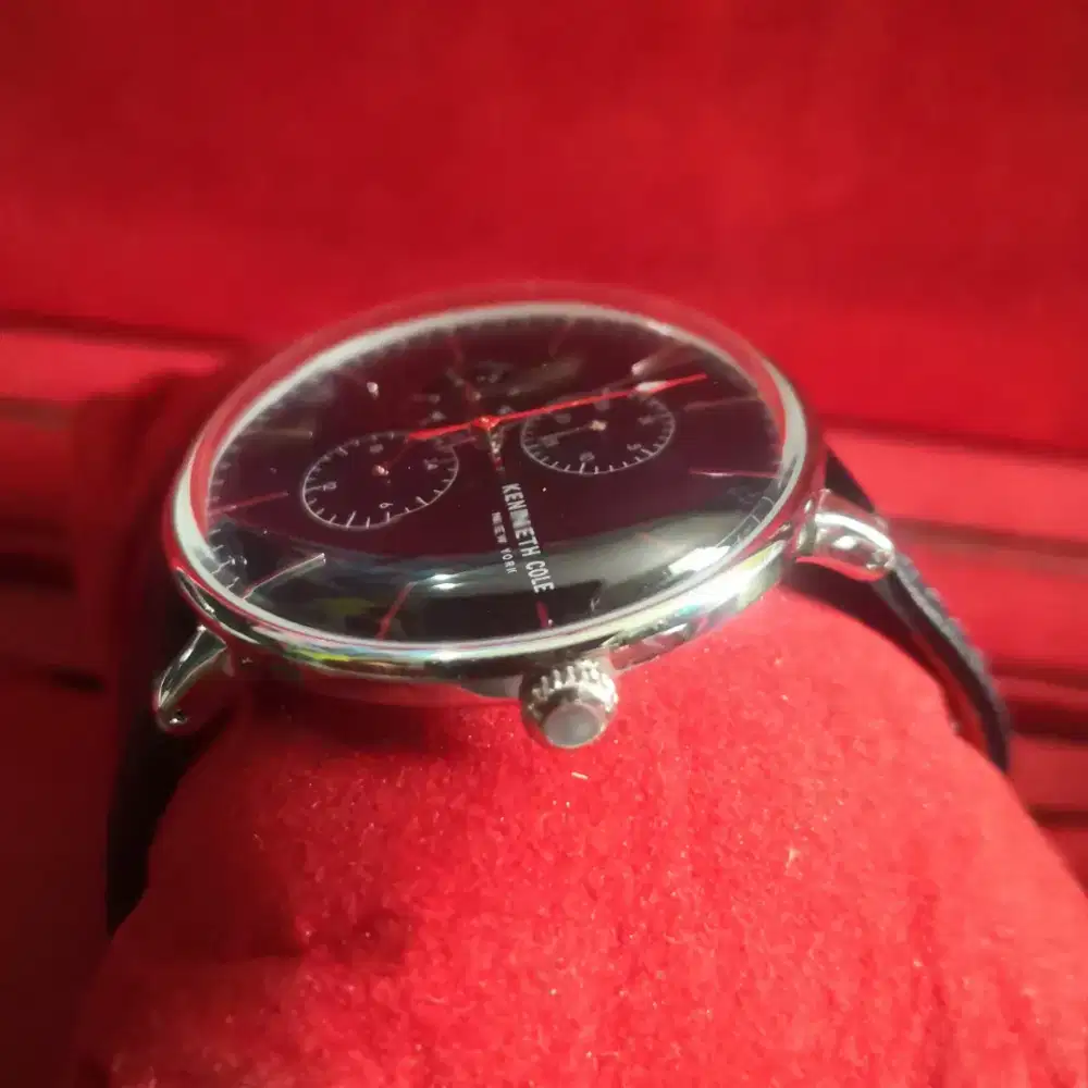 Jam tangan kenneth Cole blue dial mesin sweep jarum berjalan halus