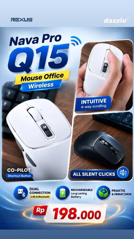 Mouse Wireless Rexus Nava Pro Q15