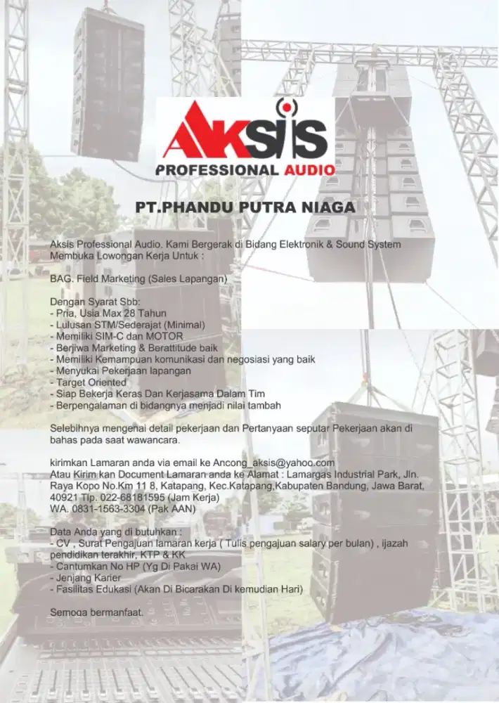Sales Marketing Produk Audio