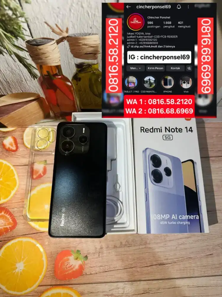 Jual hp likenew REDMI NOTE 14 5G 12/512 istimewa grns sampai 03 2027