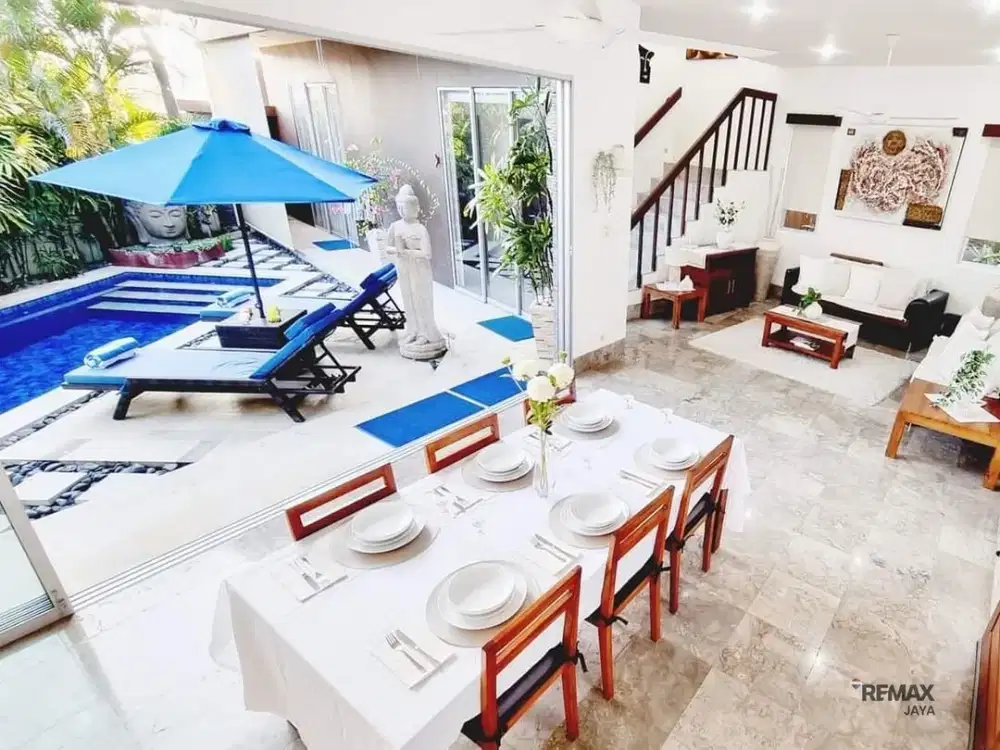 VILLA 3 KAMAR TIDUR RICE FIELD VIEW DISEWAKAN, DI KEROBOKAN