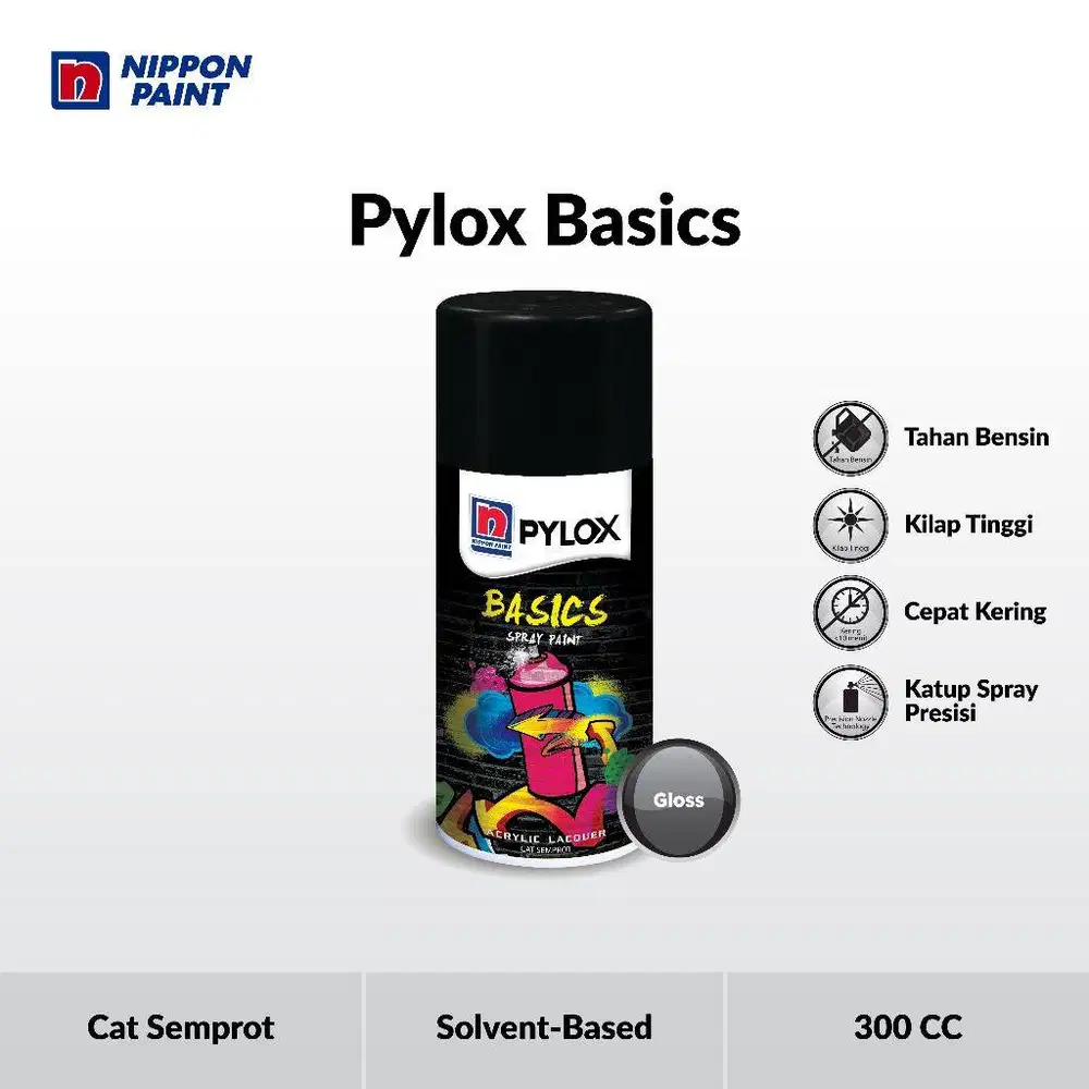 Cat semprot Pylox basics spray paint Nippon Paint 300cc