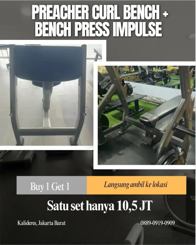Preacher Curl Bench + Bench Press Impulse Import Like New Buy 1 Get 1
