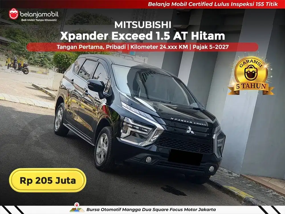 [ GARANSI 5TH ] Mitsubishi Xpander Exceed 1.5 AT Hitam 2023/2024