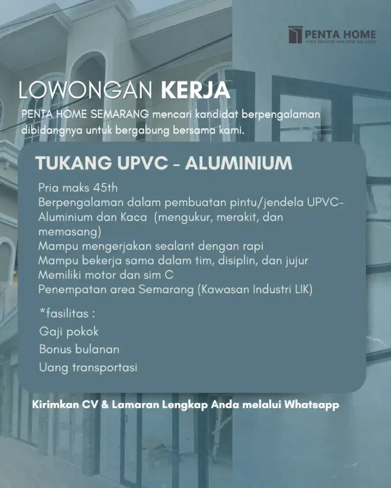 LOKER TUKANG UPVC/ALUMINIUM