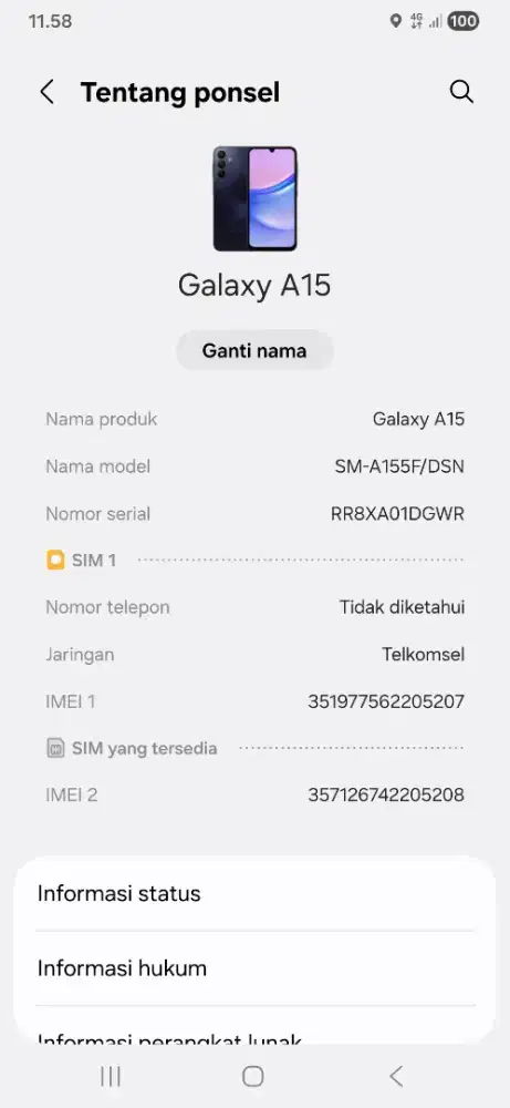 Jual samsung a15 4G