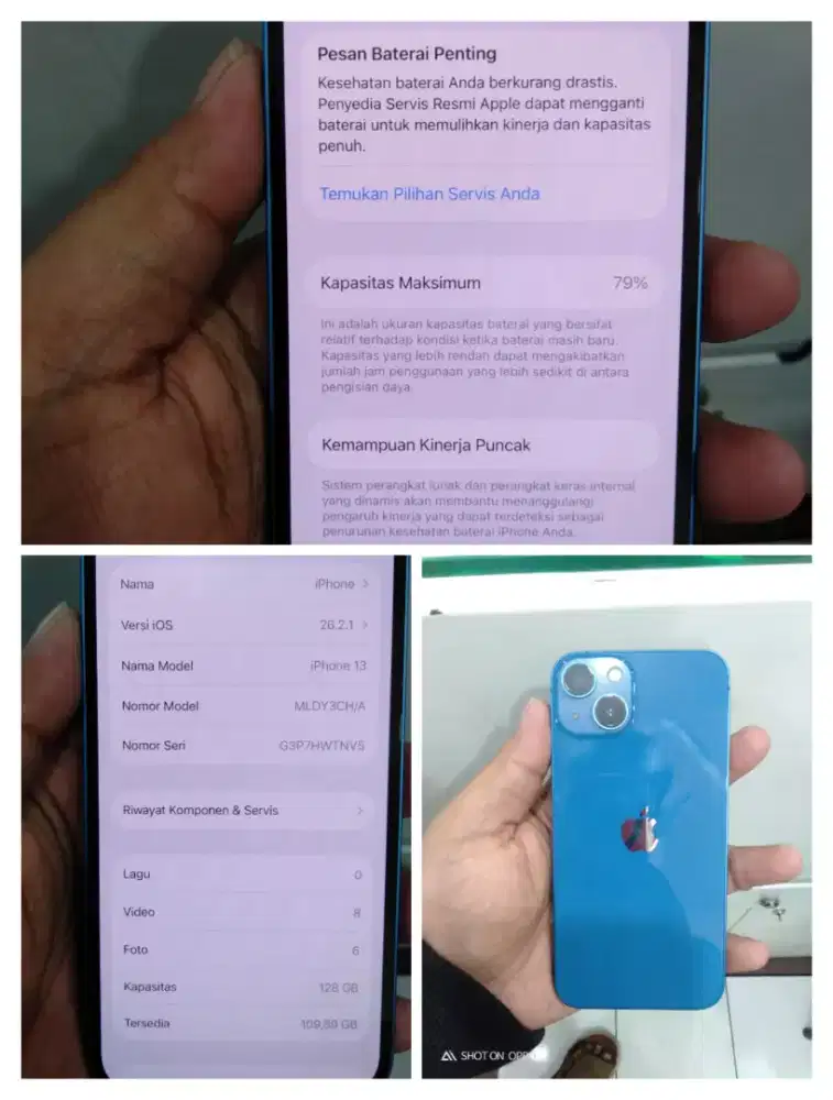Iphone 13 128 inter BH 79%