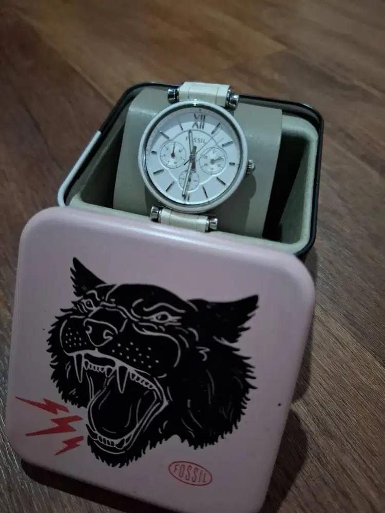 FOSSIL ORIGINAL Chronograph Dial Putih Wanita ES3786 Garansi 2 Tahun