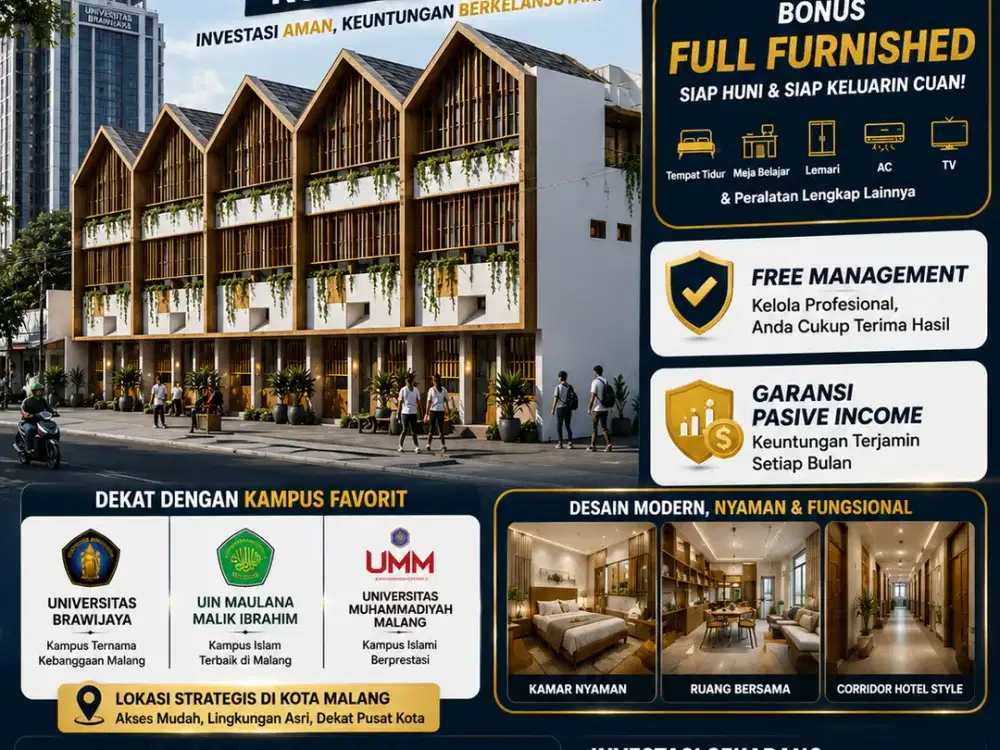 Rukost Cluster Exclusive Kota Malang 1M an Lokasi Strategis Mahasiswa