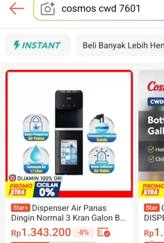 Dispenser cosmos belum dipake
