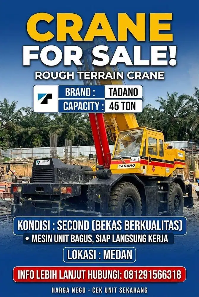 Tadano rough terrain crane 45tons