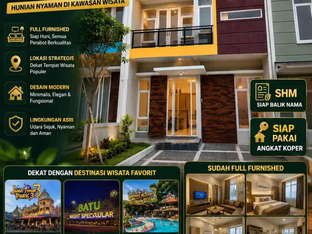 Rumah Villa Kota Batu Malang 900 Juta an Full Furnished