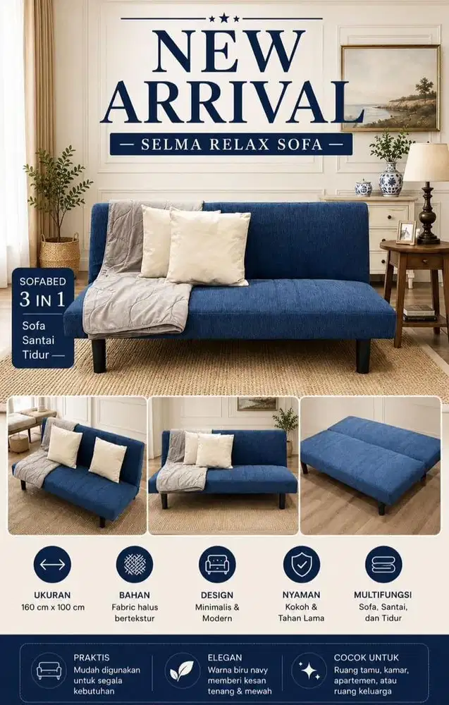 Sofa Relax Bed blue