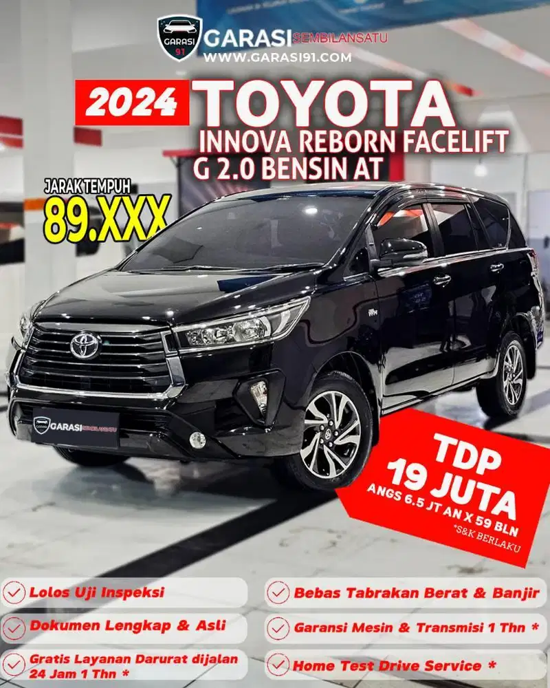 ‼️TDP 19 JT‼️TOYOTA INNOVA REBORN G BENSIN AT 2022